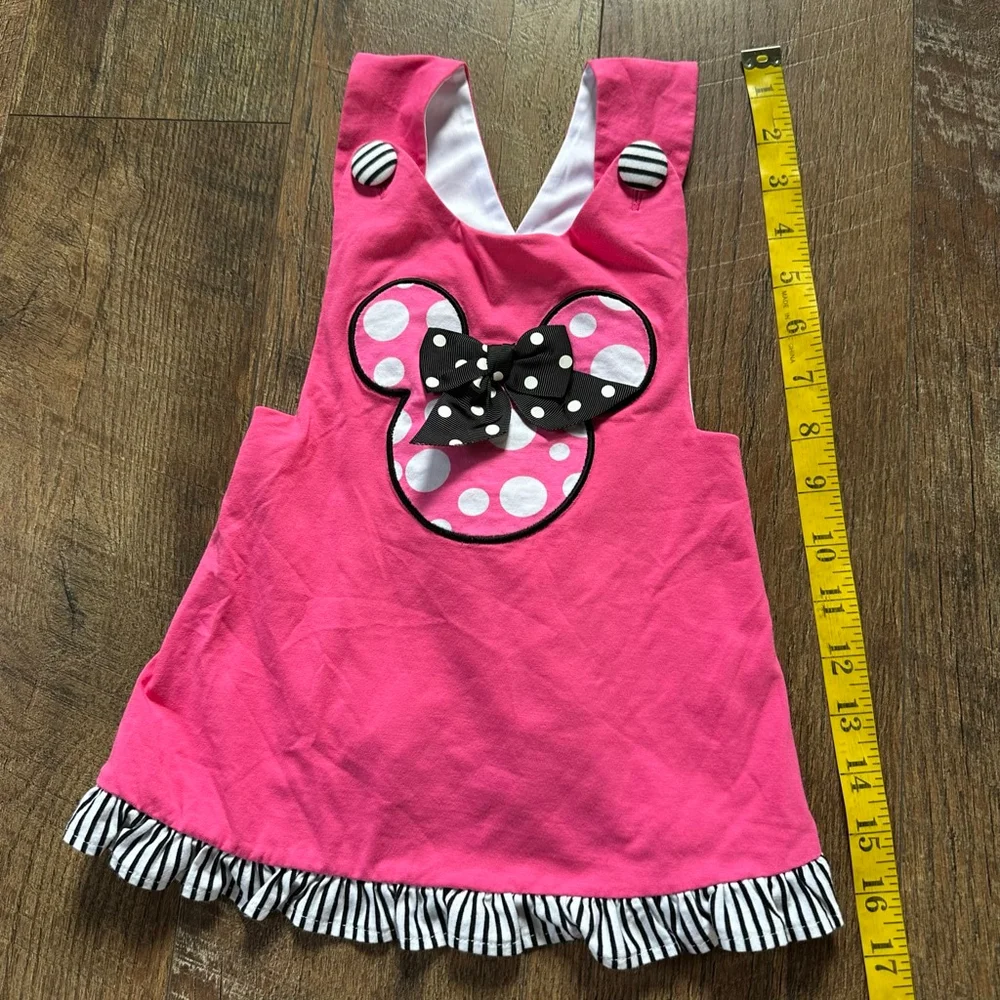 Girls Banana Split Matching Set 18 Months Pink White Polka Dot Mickey Disney